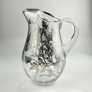 Vintage Silver City Cambridge Flanders Poppy Sterling Silver Overlay Jug Pitcher